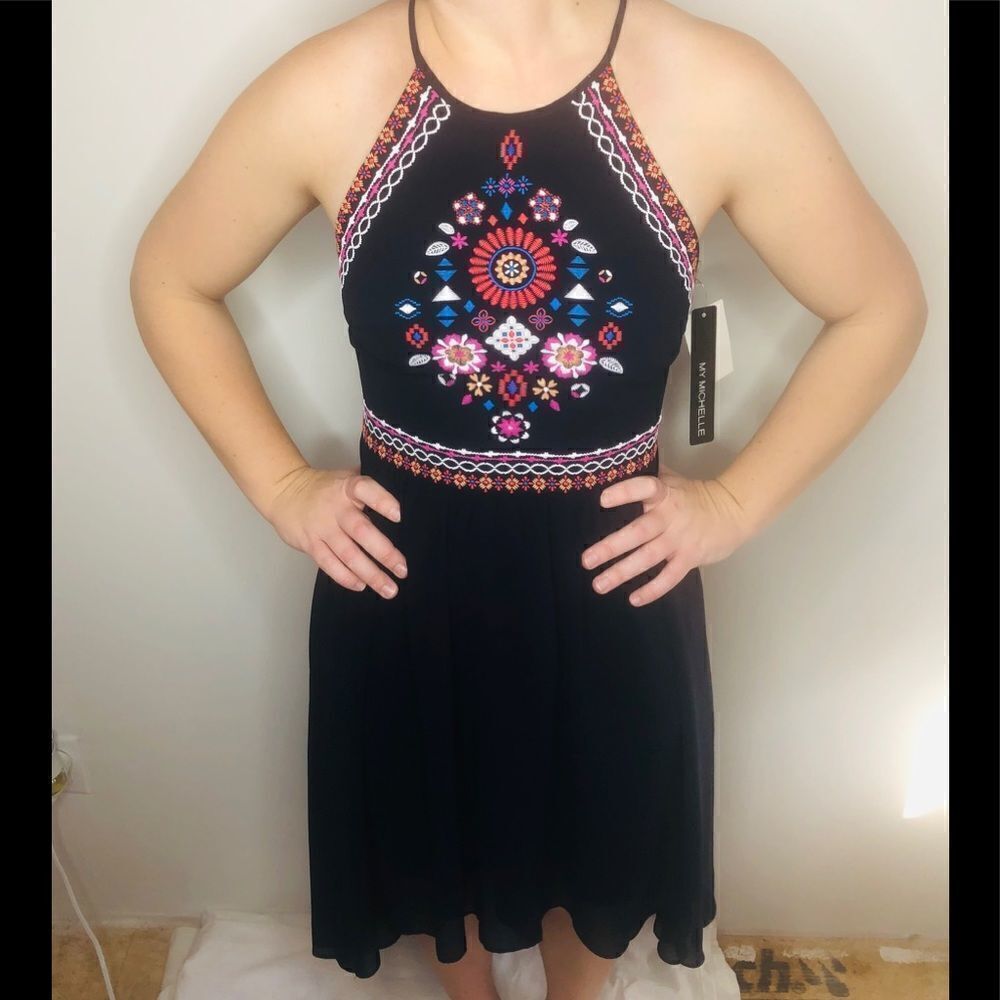 My Michael Beautiful Embroidery Dress